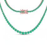 Round Cut Prong Set Graduated Tennis Necklace