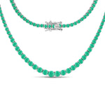 Round Cut Prong Set Graduated Tennis Necklace