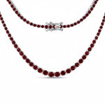 Round Cut Prong Set Graduated Tennis Necklace