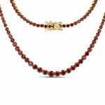 Round Cut Prong Set Graduated Tennis Necklace
