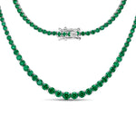 Round Cut Prong Set Graduated Tennis Necklace