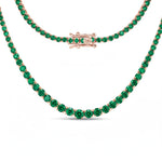Round Cut Prong Set Graduated Tennis Necklace