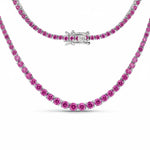 Round Cut Prong Set Graduated Tennis Necklace