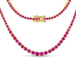 Round Cut Prong Set Graduated Tennis Necklace