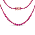 Round Cut Prong Set Graduated Tennis Necklace