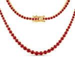 Round Cut Prong Set Graduated Tennis Necklace