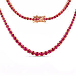 Round Cut Prong Set Graduated Tennis Necklace