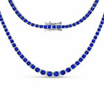 Round Cut Prong Set Graduated Tennis Necklace