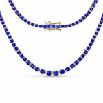 Round Cut Prong Set Graduated Tennis Necklace