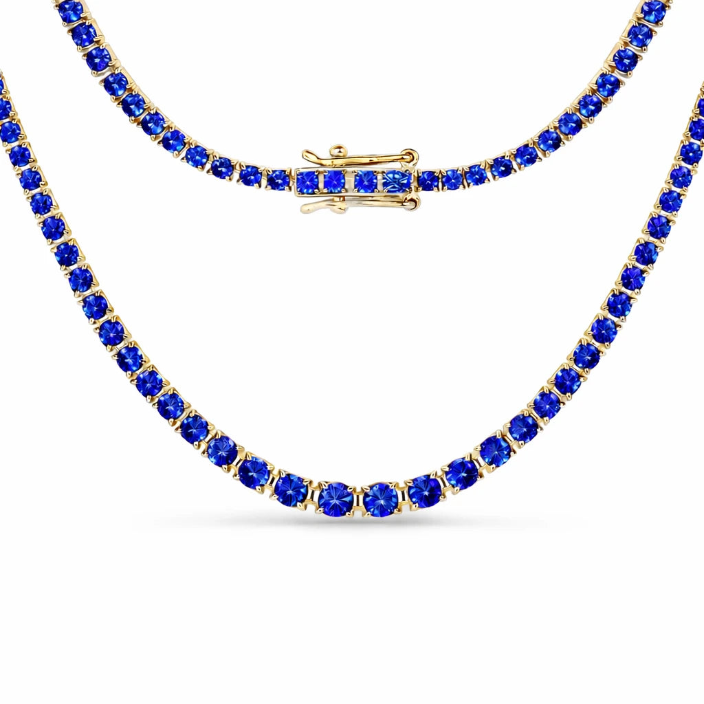 Round Cut Prong Set Graduated Tennis Necklace