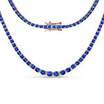 Round Cut Prong Set Graduated Tennis Necklace