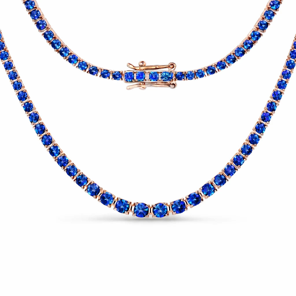Round Cut Prong Set Graduated Tennis Necklace