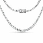 Round Cut Prong Set Graduated Tennis Necklace