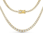 Round Cut Prong Set Graduated Tennis Necklace