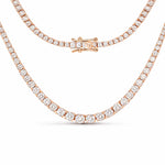 Round Cut Prong Set Graduated Tennis Necklace