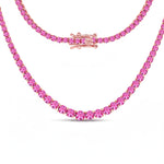 Round Cut Prong Set Graduated Tennis Necklace