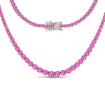 Round Cut Prong Set Graduated Tennis Necklace