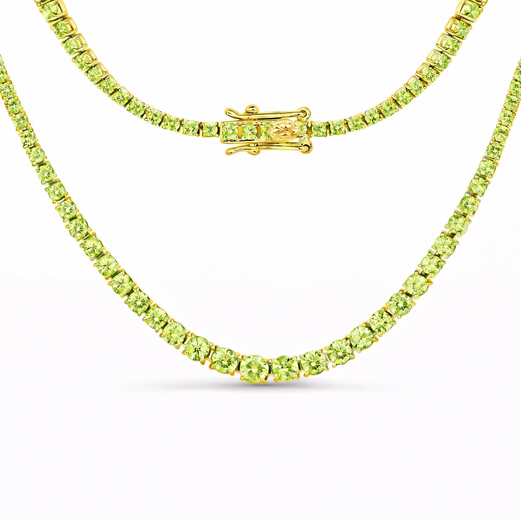 Round Cut Prong Set Graduated Tennis Necklace