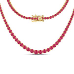 Round Cut Prong Set Graduated Tennis Necklace