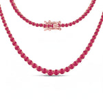 Round Cut Prong Set Graduated Tennis Necklace