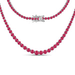 Round Cut Prong Set Graduated Tennis Necklace