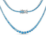 Round Cut Prong Set Graduated Tennis Necklace