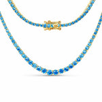 Round Cut Prong Set Graduated Tennis Necklace