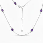 Minimal Oval Cut Bezel Set Station Necklace
