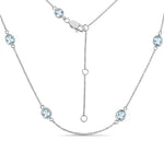 Minimal Oval Cut Bezel Set Station Necklace