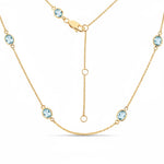 Minimal Oval Cut Bezel Set Station Necklace