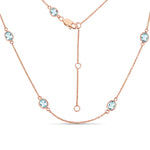 Minimal Oval Cut Bezel Set Station Necklace