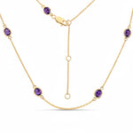 Minimal Oval Cut Bezel Set Station Necklace