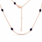 Minimal Oval Cut Bezel Set Station Necklace