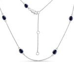 Minimal Oval Cut Bezel Set Station Necklace