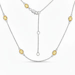 Minimal Oval Cut Bezel Set Station Necklace