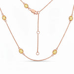 Minimal Oval Cut Bezel Set Station Necklace