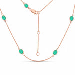 Minimal Oval Cut Bezel Set Station Necklace