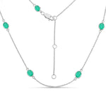 Minimal Oval Cut Bezel Set Station Necklace