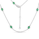 Minimal Oval Cut Bezel Set Station Necklace