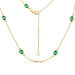 Minimal Oval Cut Bezel Set Station Necklace