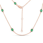 Minimal Oval Cut Bezel Set Station Necklace