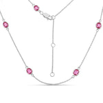 Minimal Oval Cut Bezel Set Station Necklace