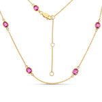 Minimal Oval Cut Bezel Set Station Necklace