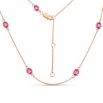 Minimal Oval Cut Bezel Set Station Necklace