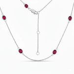 Minimal Oval Cut Bezel Set Station Necklace