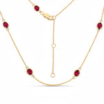 Minimal Oval Cut Bezel Set Station Necklace