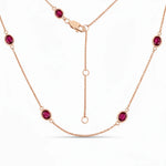 Minimal Oval Cut Bezel Set Station Necklace