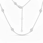 Minimal Oval Cut Bezel Set Station Necklace