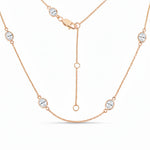 Minimal Oval Cut Bezel Set Station Necklace