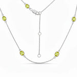 Minimal Oval Cut Bezel Set Station Necklace